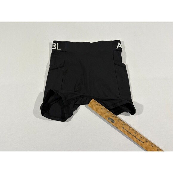 AYBL Womens Logo Black Activewear Workout Bike Yoga Running Stretch Shorts Sz S - Picture 6 of 8
